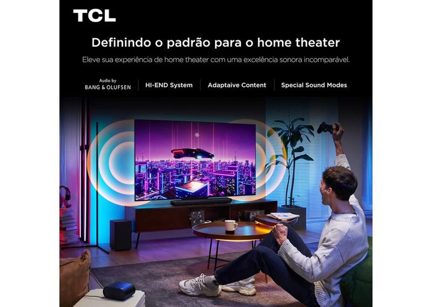 Smart TV 75" TCL 4K UHD MiniLED 75C7K 144Hz Google TV AiPQ Pro Google Assistente 4 HDMI