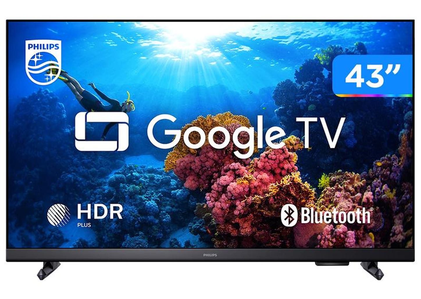 Smart TV 43" Philips Full HD DLED 43PFG6918/78 60Hz Google TV Quad Core Google Assistente 3 HDM