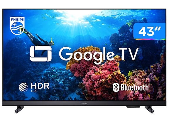 Smart TV 43" Philips Full HD DLED 43PFG6918/78 60Hz Google TV Quad Core Google Assistente 3 HDM