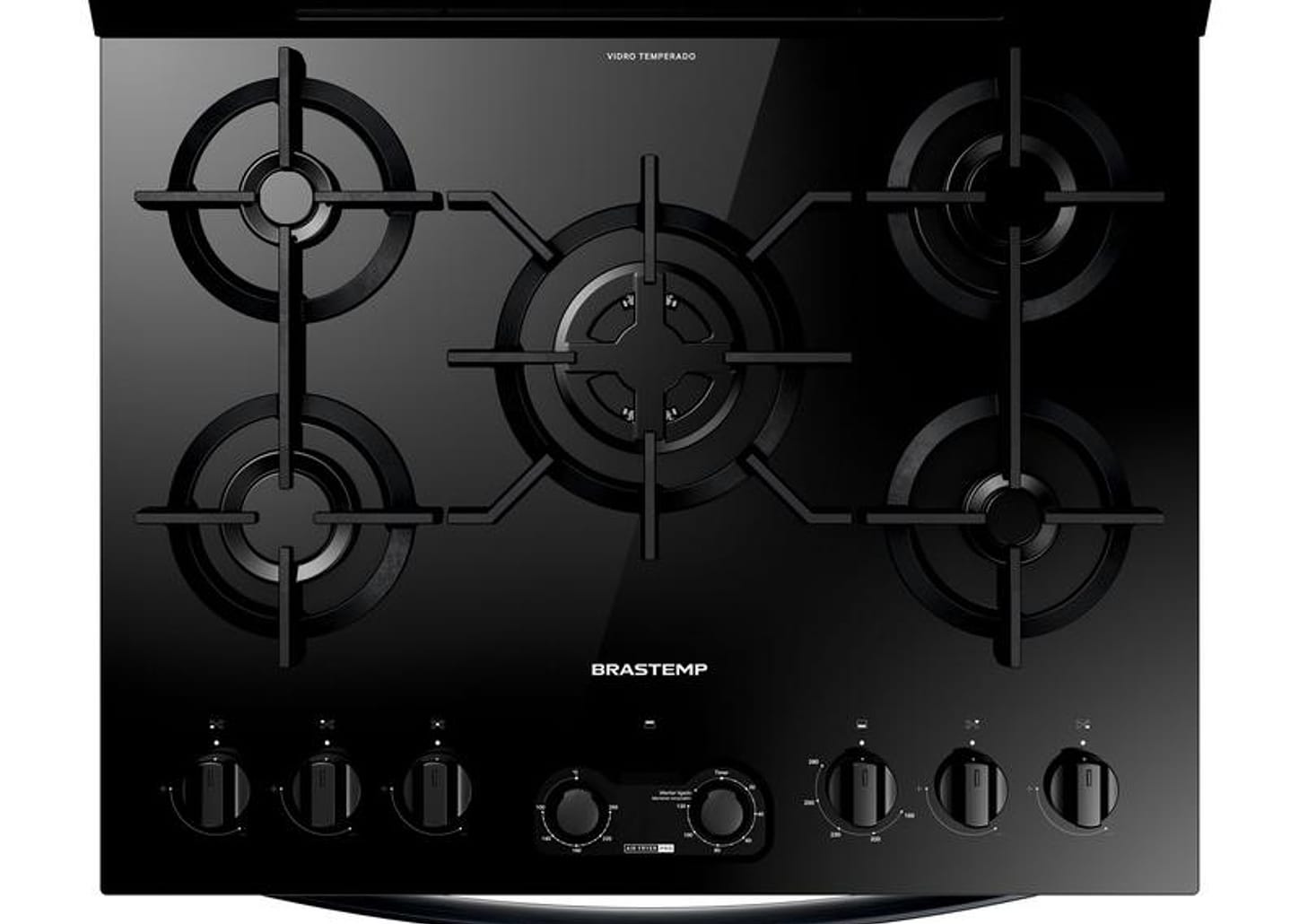 Fogão 5 Bocas Brastemp Preto Duplo Forno BFD5LAE