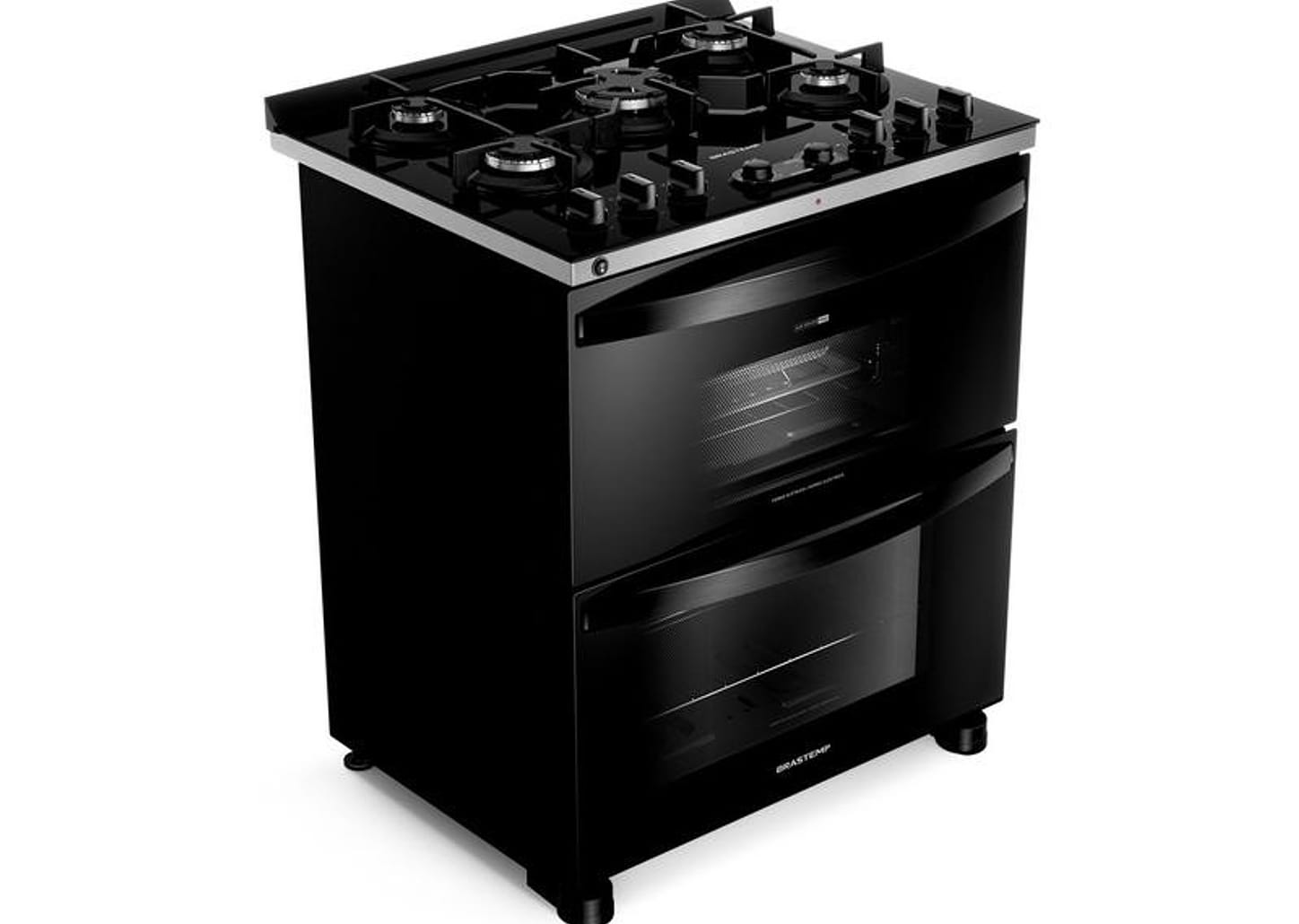 Fogão 5 Bocas Brastemp Preto Duplo Forno BFD5LAE
