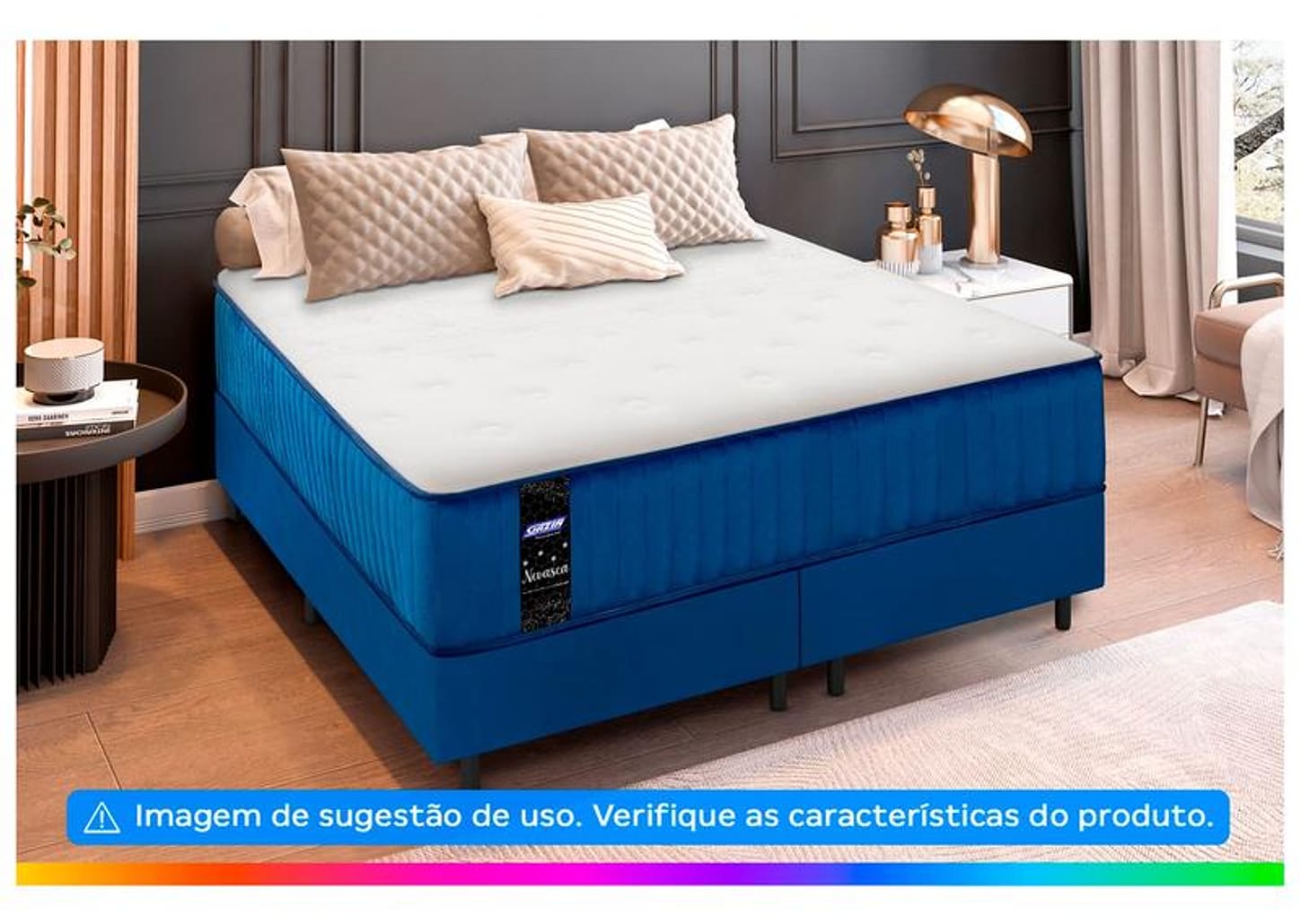 Base Cama Box Queen Gazin 27x158x198cm Nevasca
