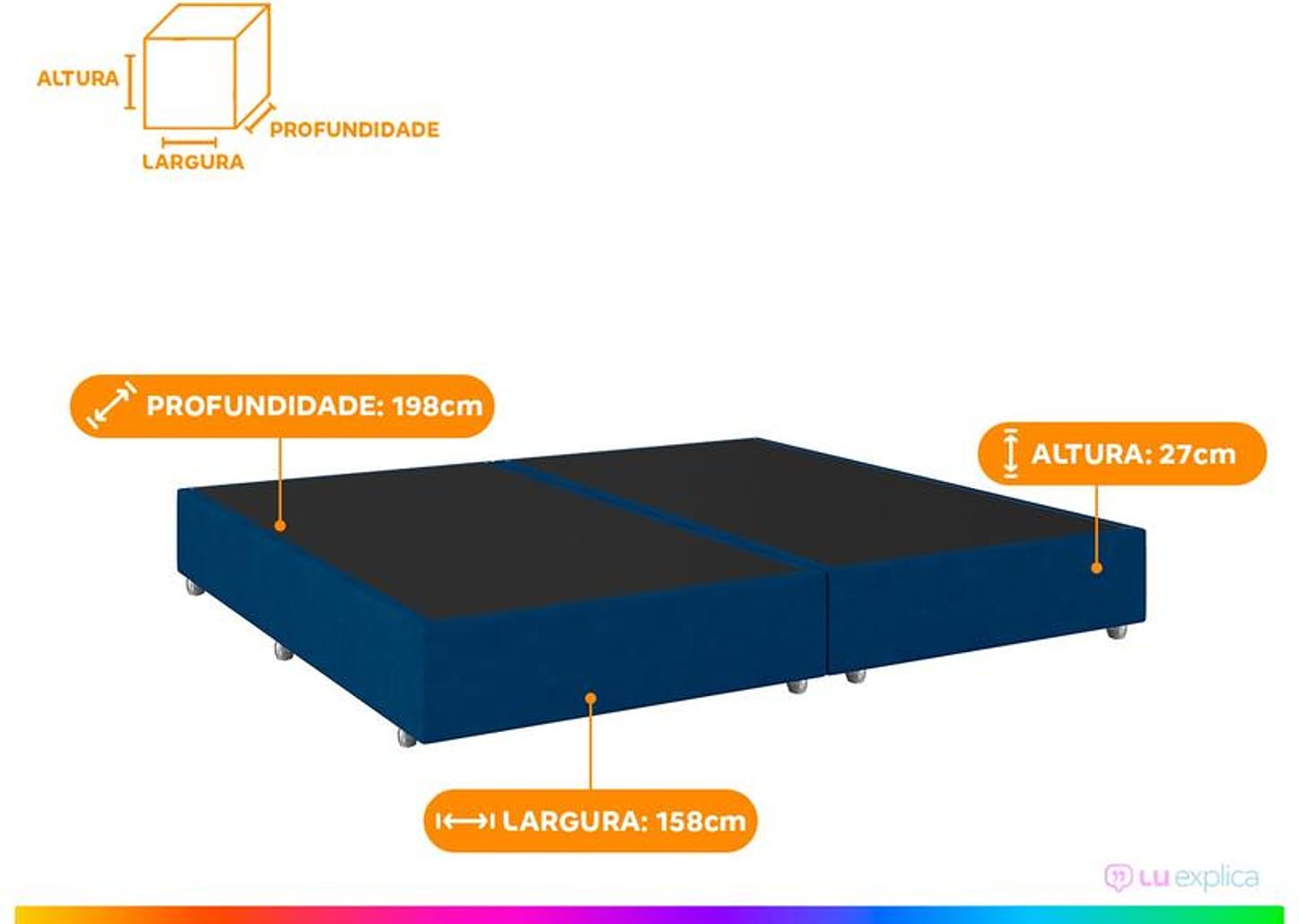 Base Cama Box Queen Gazin 27x158x198cm Nevasca