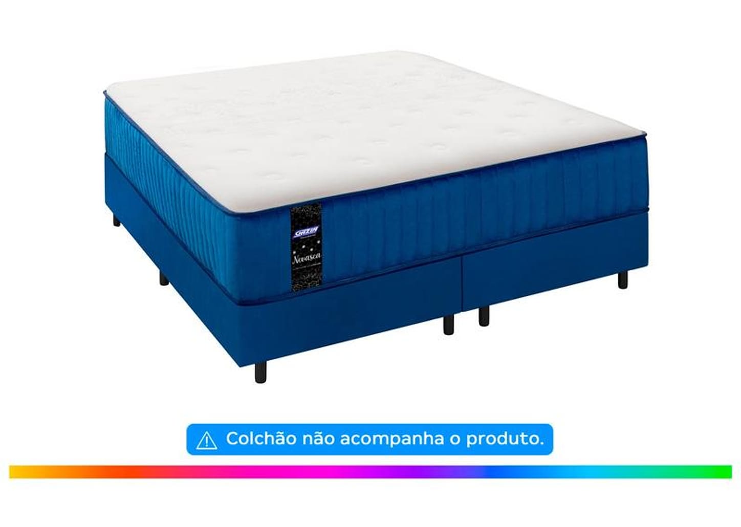 Base Cama Box King Gazin 27x193x203cm Nevasca