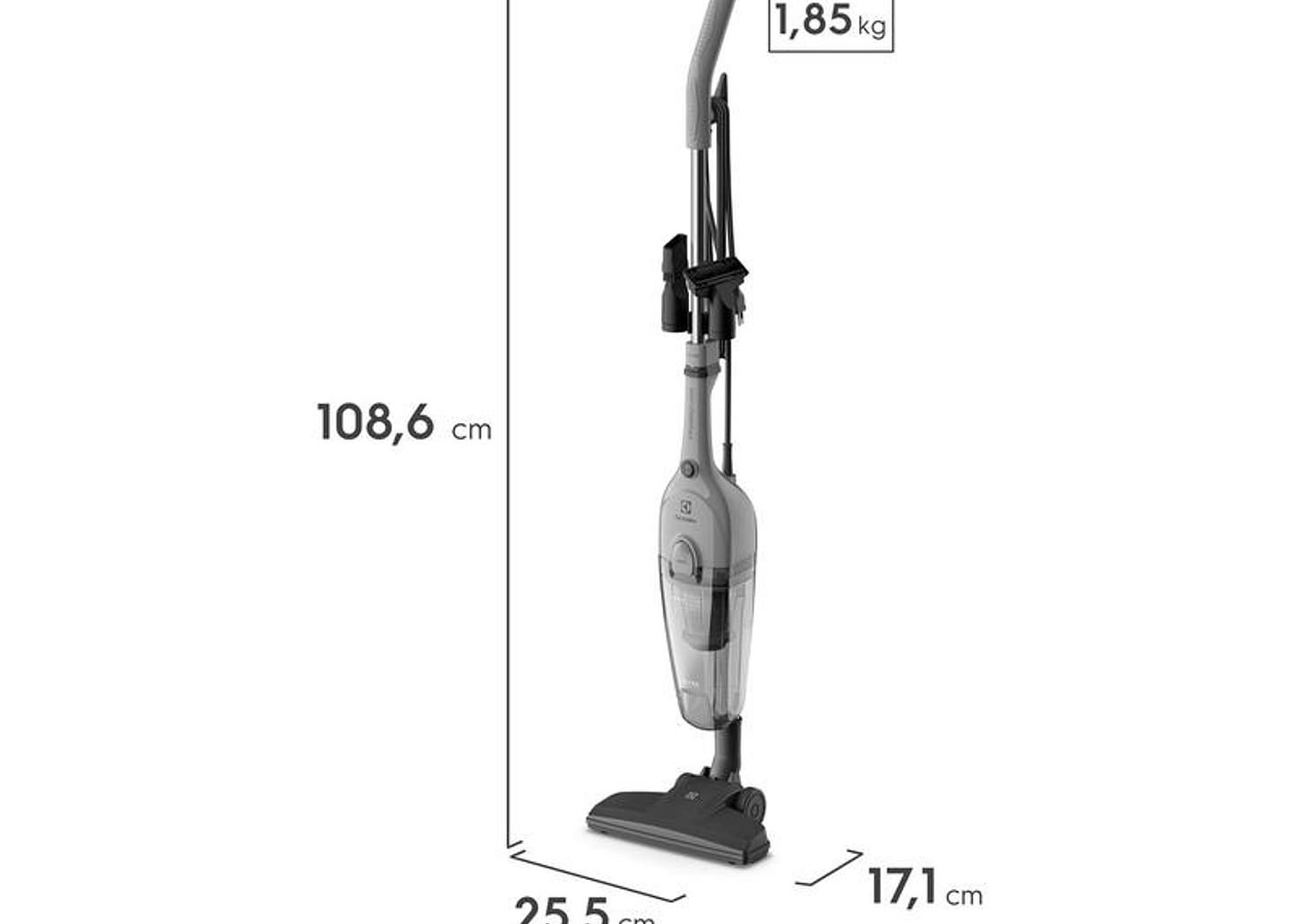 Aspirador de Pó 2 em 1 Electrolux com Filtro HEPA 1500W Cyclonic Power STK16 Cinza