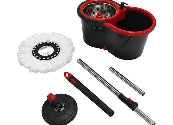 Mop Giratório Powermaid Giratório Pro Preto e Vermelho