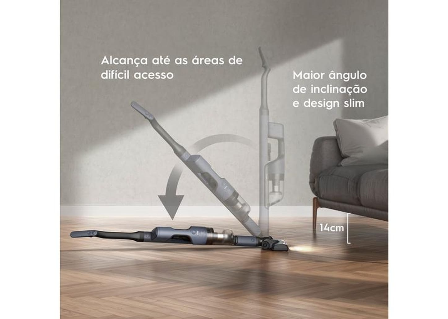 Aspirador de Pó 2 em 1 Electrolux sem Fio a Bateria com Filtro HEPA 90W Efficient ERG019