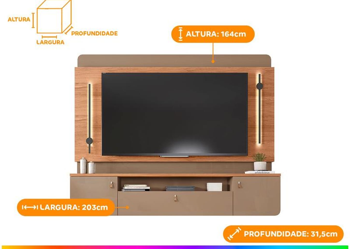 Painel para TV até 75” Caemmun Dali