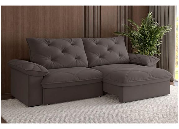 Sofá 4 Lugares Retrátil Reclinável Slim Amsterda Besthouse