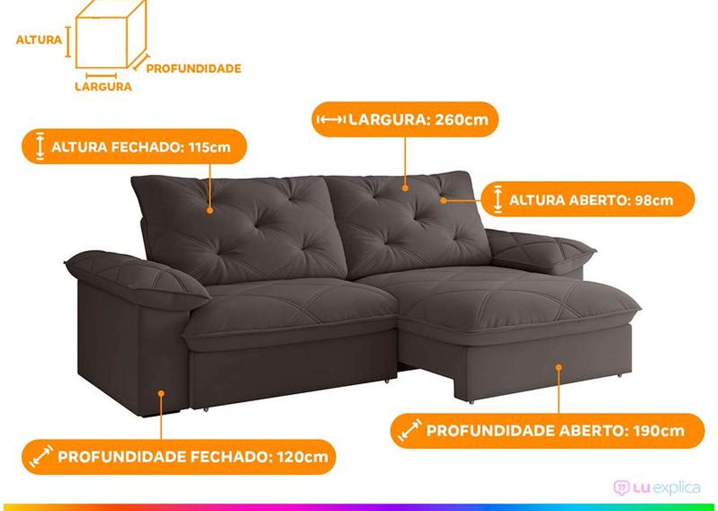 Sofá 4 Lugares Retrátil Reclinável Slim Amsterda Besthouse