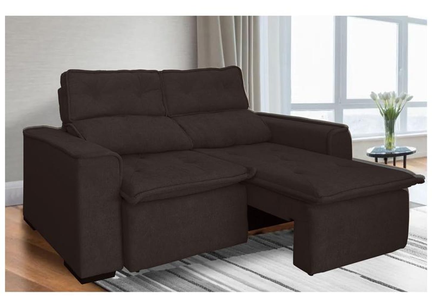 Sofá 3 Lugares Retrátil Reclinável Suede Califórnia JW Estofados