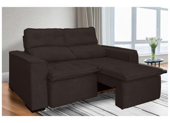 Sofá 3 Lugares Retrátil Reclinável Suede Califórnia JW Estofados