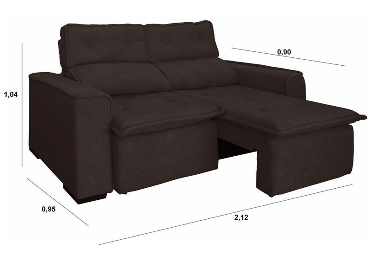 Sofá 3 Lugares Retrátil Reclinável Suede Califórnia JW Estofados