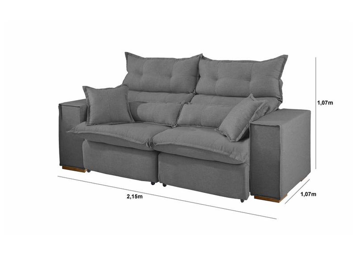 Sofá 3 Lugares Retrátil Reclinável Suede Parma JW Estofados