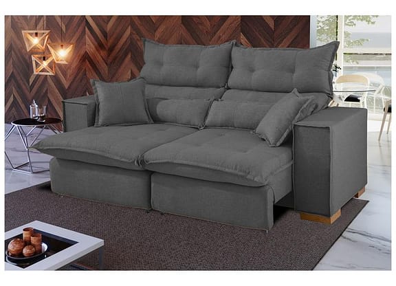 Sofá 3 Lugares Retrátil Reclinável Suede Parma JW Estofados