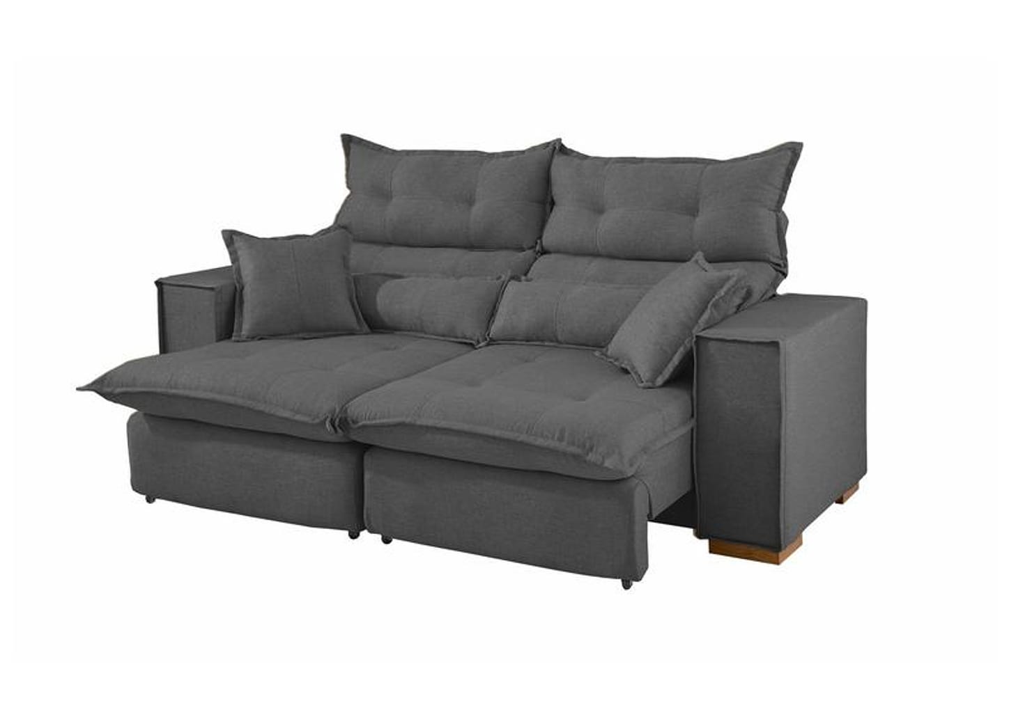 Sofá 3 Lugares Retrátil Reclinável Suede Parma JW Estofados