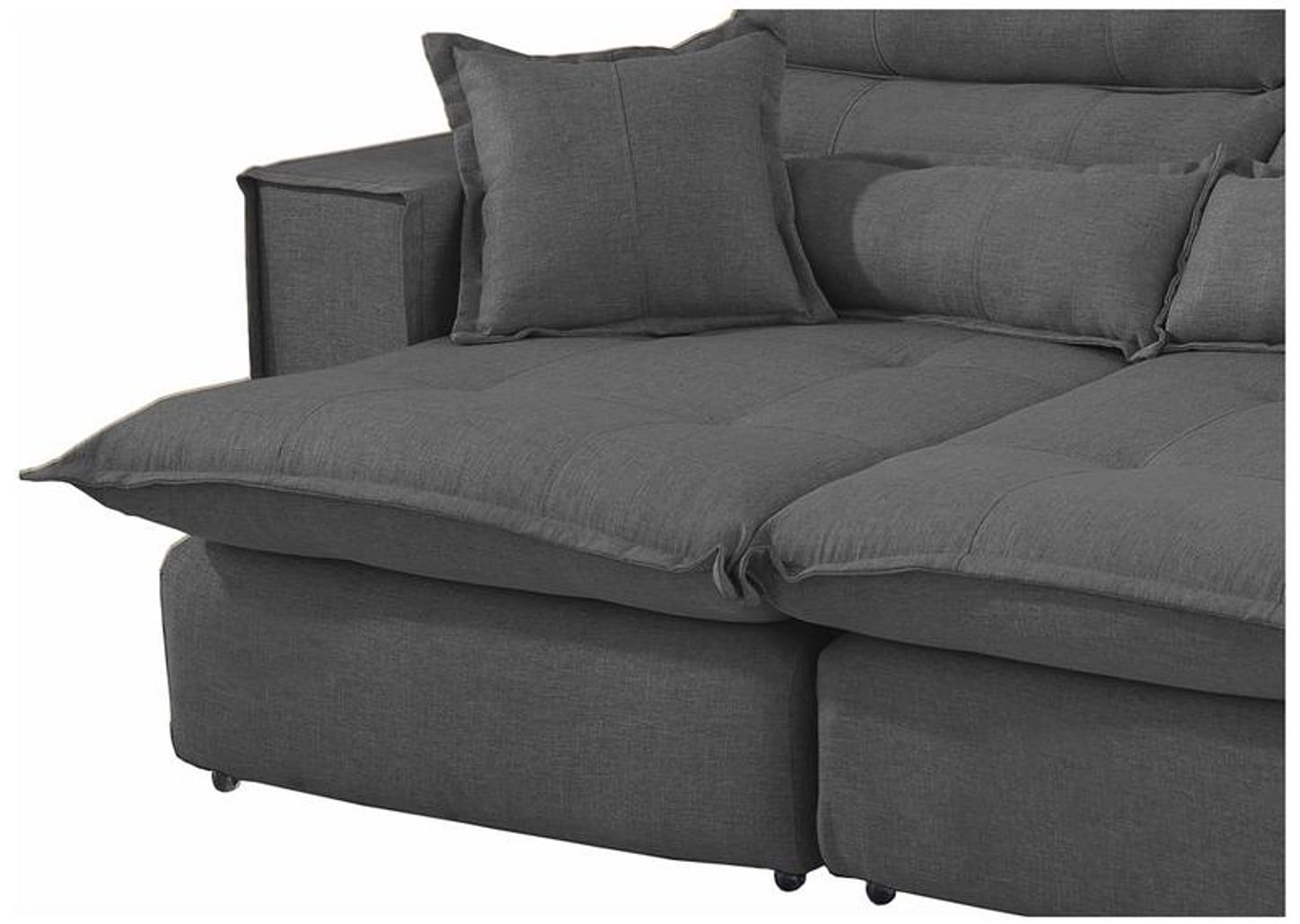 Sofá 3 Lugares Retrátil Reclinável Suede Parma JW Estofados