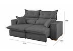 Sofá 3 Lugares Retrátil Reclinável Suede Parma JW Estofados