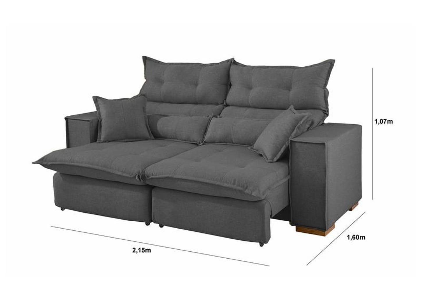 Sofá 3 Lugares Retrátil Reclinável Suede Parma JW Estofados