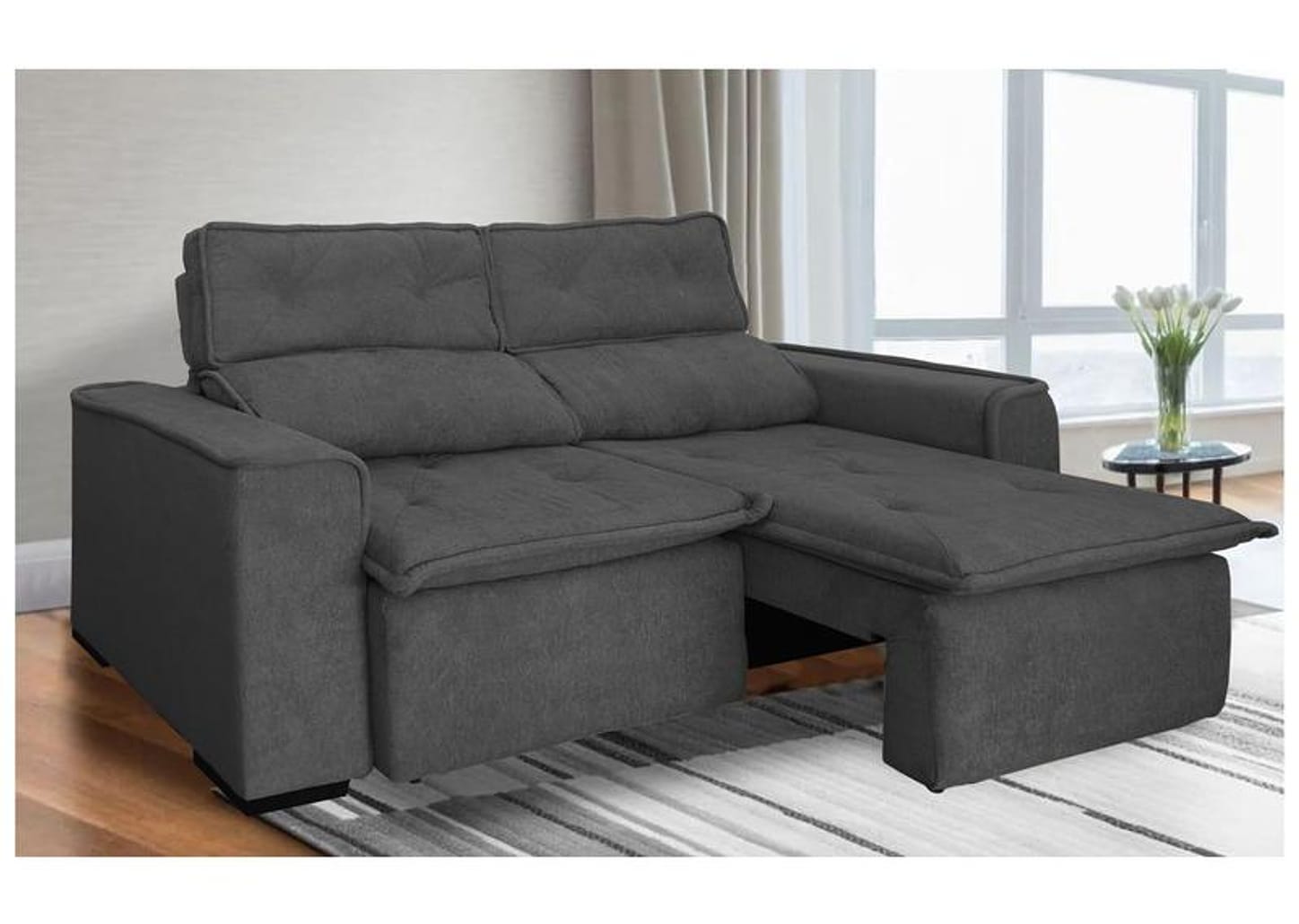 Sofá 3 Lugares Retrátil Reclinável Suede Califórnia JW Estofados