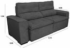 Sofá 3 Lugares Retrátil Reclinável Suede Califórnia JW Estofados