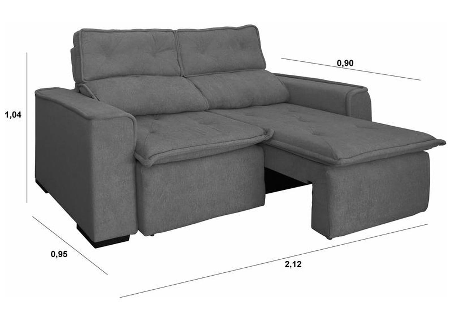 Sofá 3 Lugares Retrátil Reclinável Suede Califórnia JW Estofados