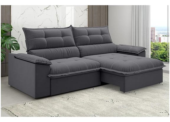 Sofá 4 Lugares Retrátil Reclinável Slim Venetto Besthouse