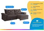 Sofá 4 Lugares Retrátil Reclinável Slim Amsterda Besthouse