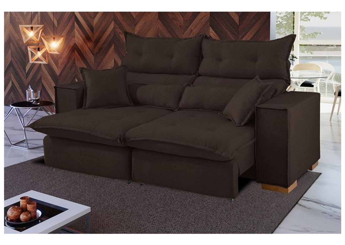 Sofá 3 Lugares Retrátil Reclinável Suede Parma JW Estofados