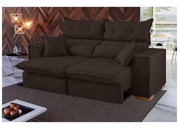 Sofá 3 Lugares Retrátil Reclinável Suede Parma JW Estofados