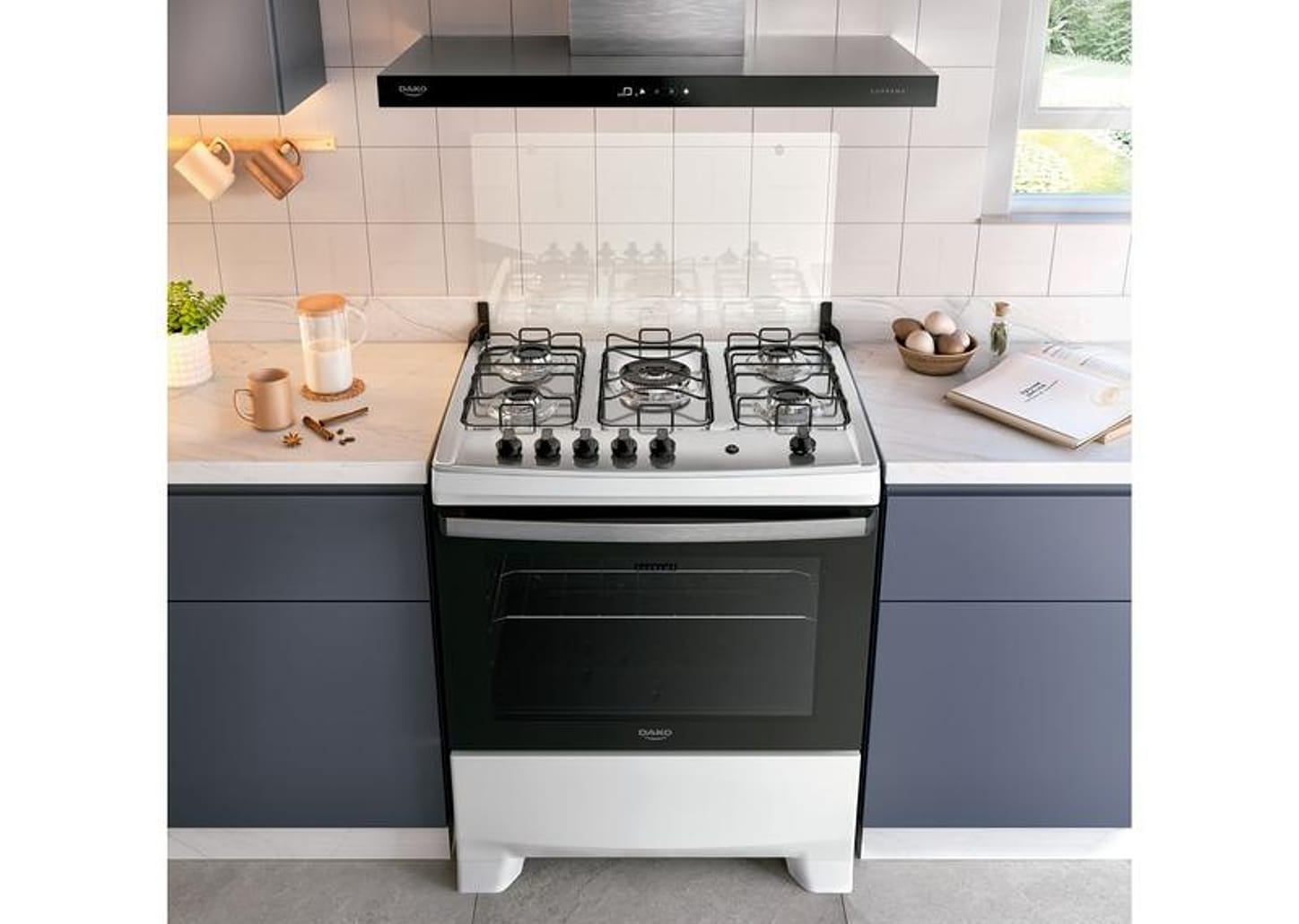 Fogão 5 Bocas Dako Branco Supreme