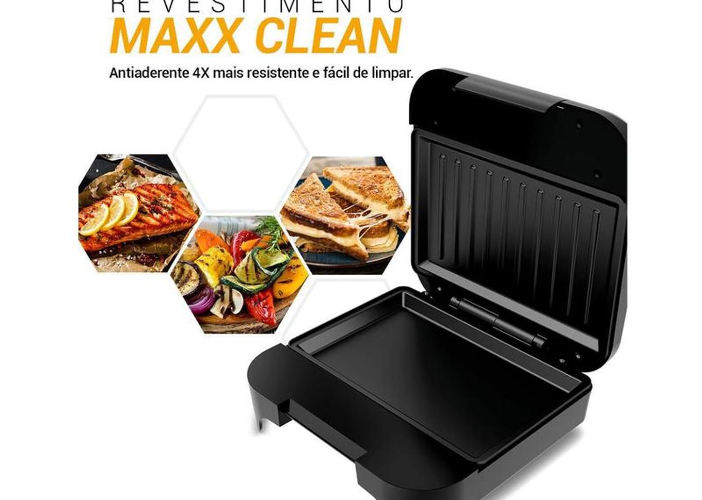 Sanduicheira Grill Philco Preta Antiaderente PGR25A 750W