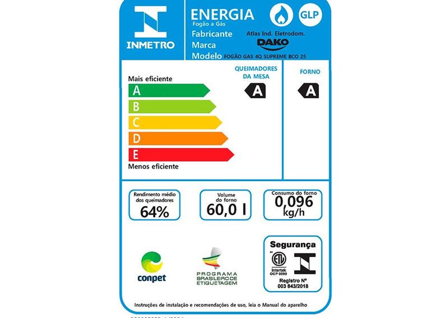 Fogão 4 Bocas Dako Branco Supreme