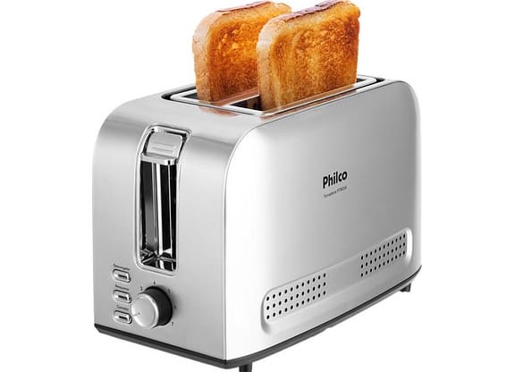 Torradeira Philco Inox 2 Fatias 7 Níveis de Tostagem PTR03A 56201043