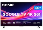 Smart TV 50" Semp 4K UHD LED S61 Google TV AiPQ Pro Google Assistente 3 HDMI