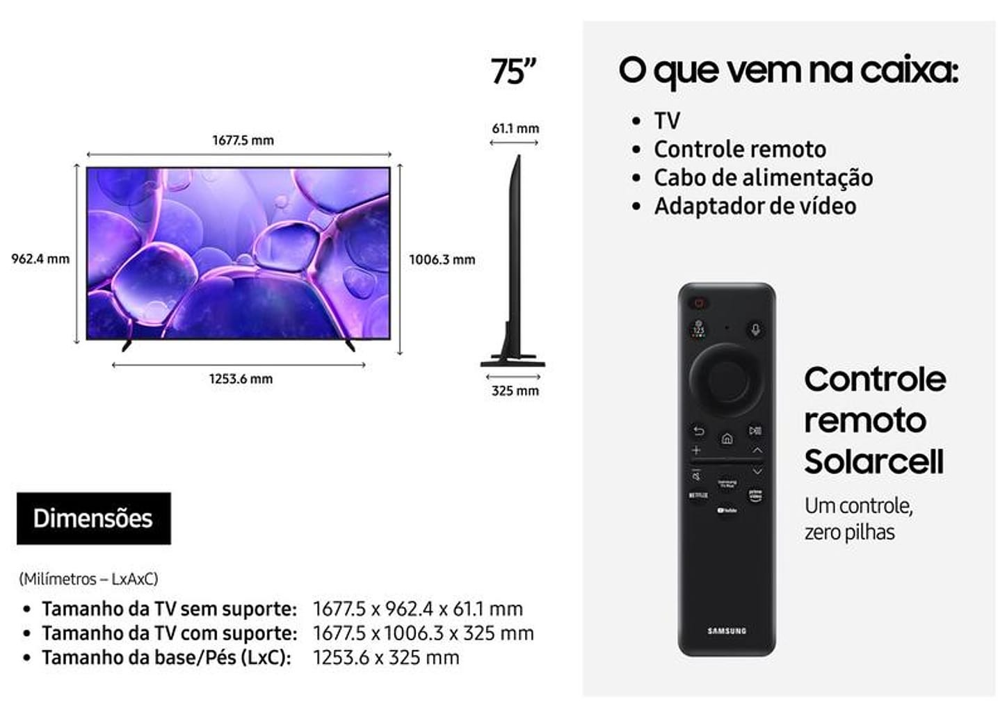 Smart TV 75" Samsung 4K UHD Crystal 75U8600F Tizen 3 HDMI