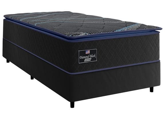 Base Cama Box Solteiro Gazin 27x88x188cm Diamond Black