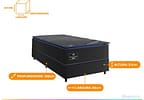 Base Cama Box Solteiro Gazin 27x88x188cm Diamond Black