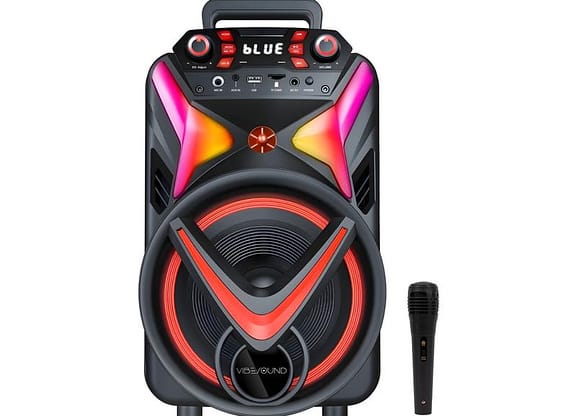 Caixa de Som Amplificada Bluetooth Vivensis Vibe Sound V8 Power 340W USB