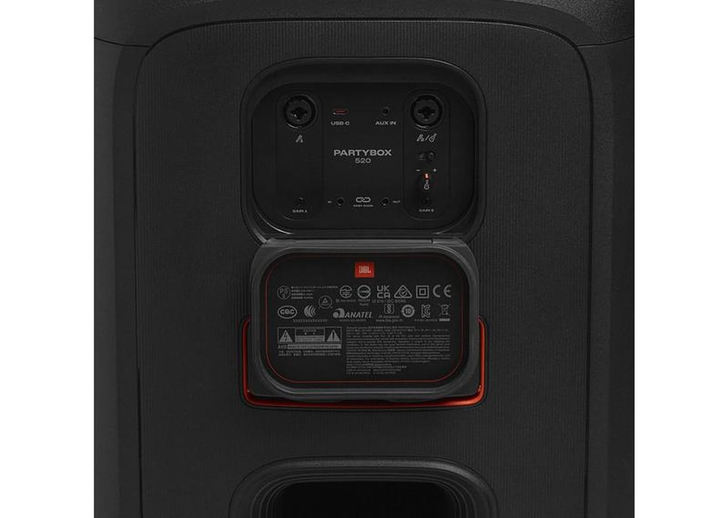 Caixa de Som JBL PartyBox 520 JBLPARTYBOX520BR Bluetooth Amplificada Portátil IPX4 400W RMS