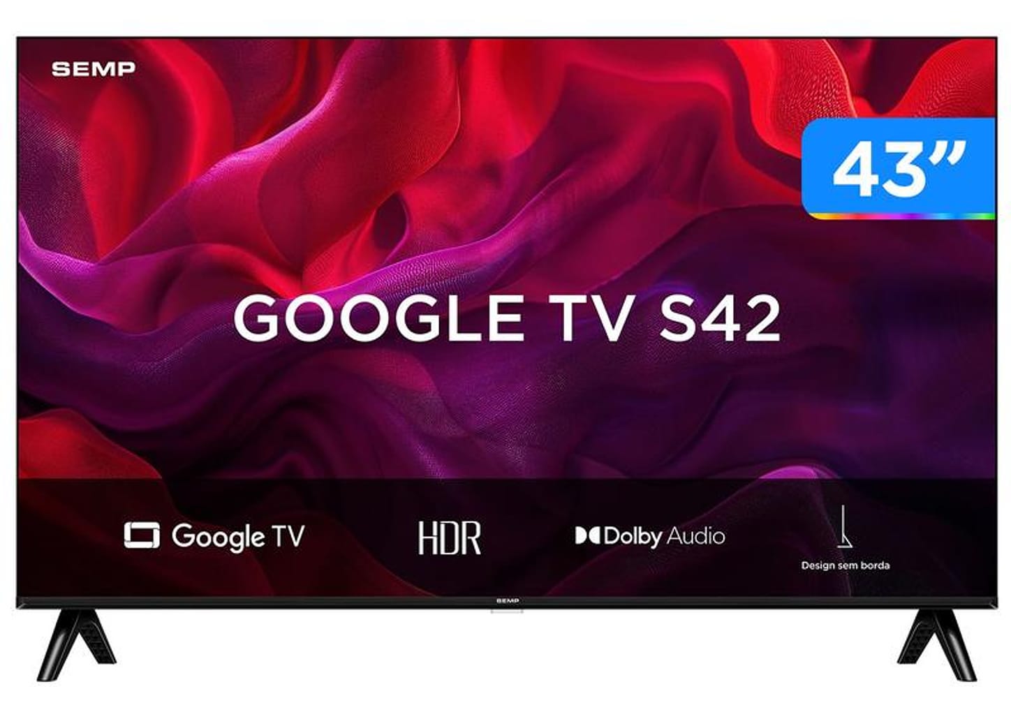 Smart TV 43" Full HD LED Semp S42 Google TV 2 HDMI