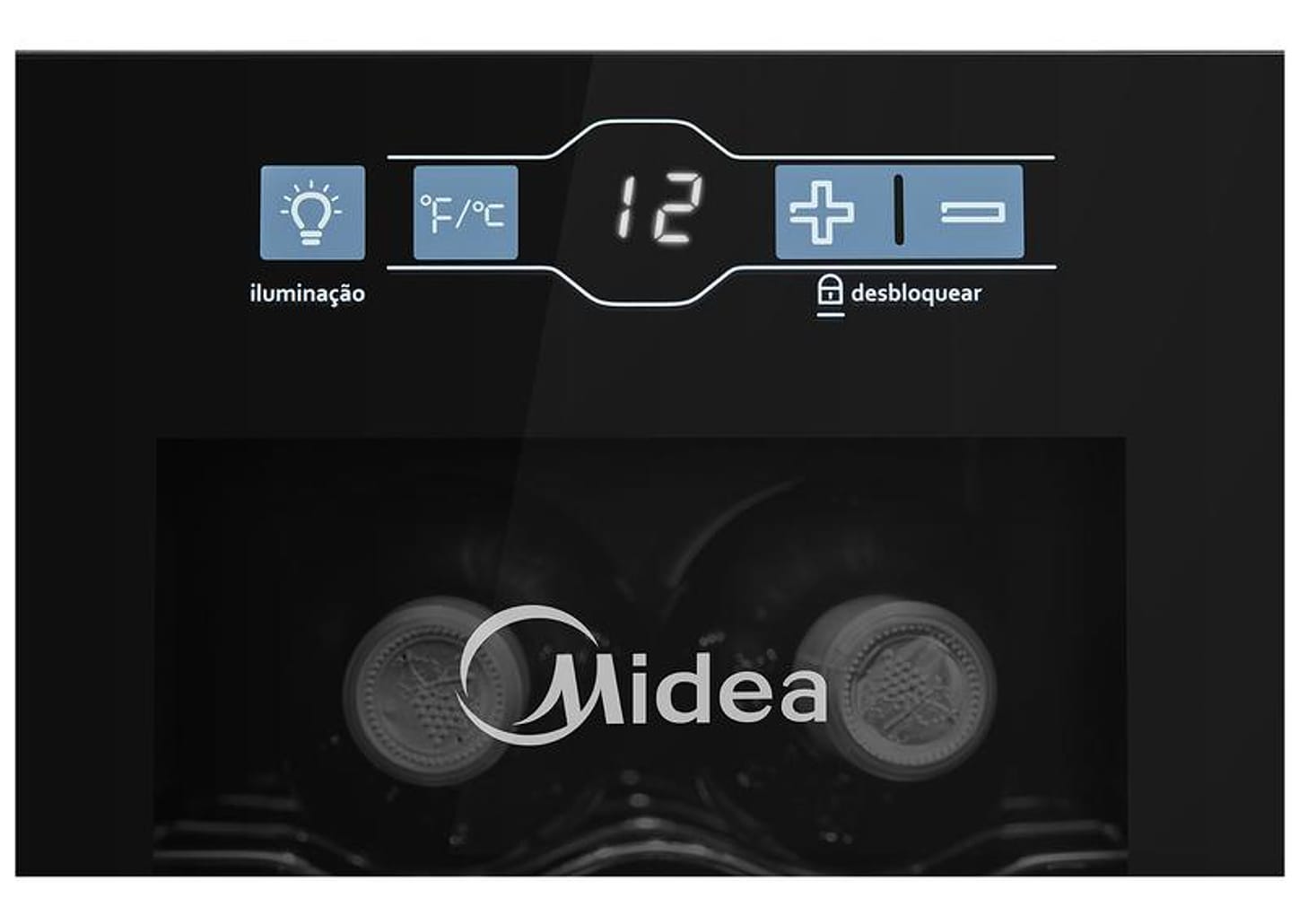 Adega Midea 12 Garrafas Preta com LED MDRW066FGGGL3