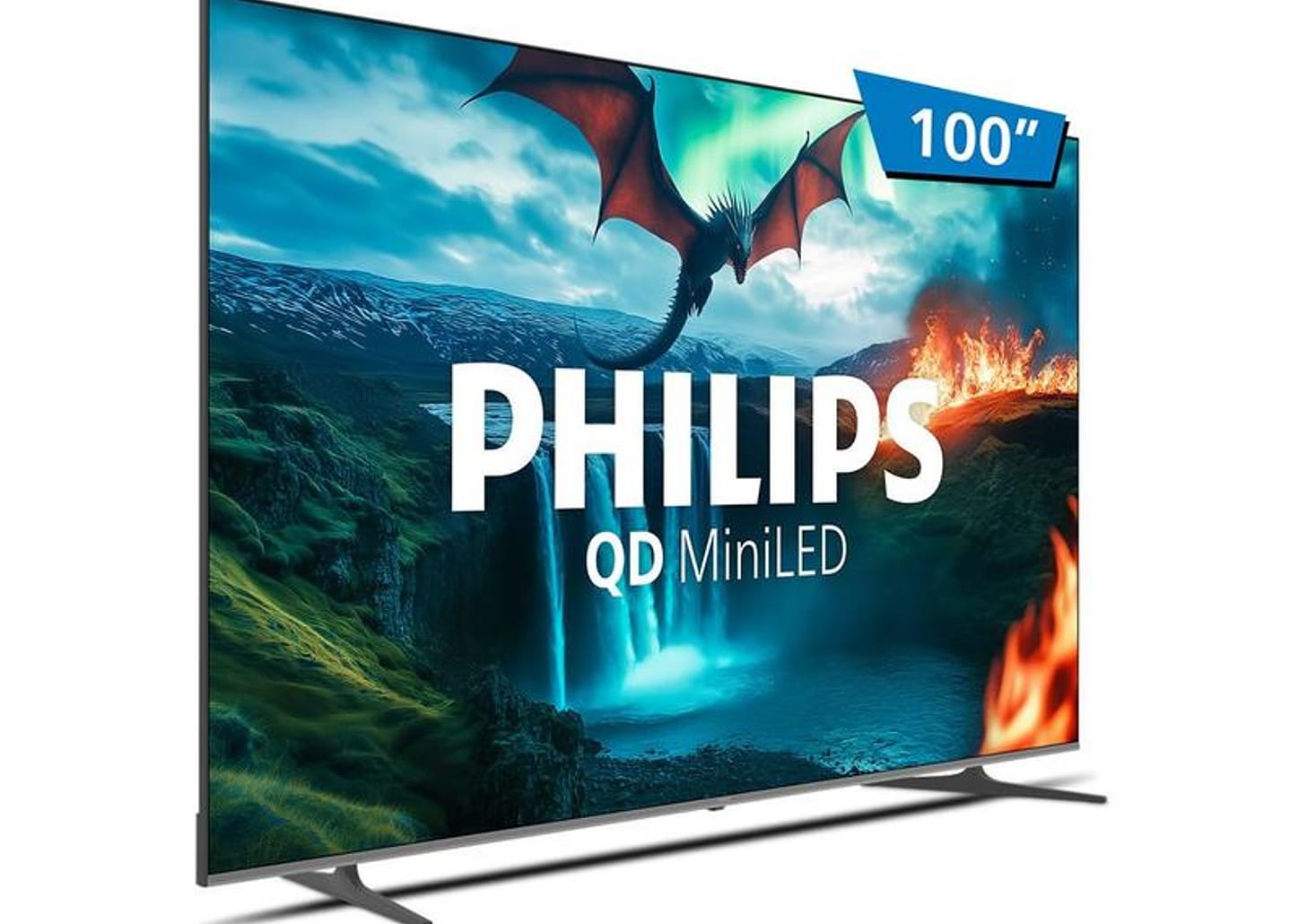 Smart TV 100" Philips 4K UHD QD-Mini LED 100MLED800/FG 120Hz Android Quad Core Google Assistente 2 HDMI