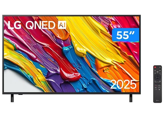 Smart TV 55" LG 4K Ultra HD QNED 55QNED82ASG webOS 25 α7 AI Processor Alexa 3 HDMI