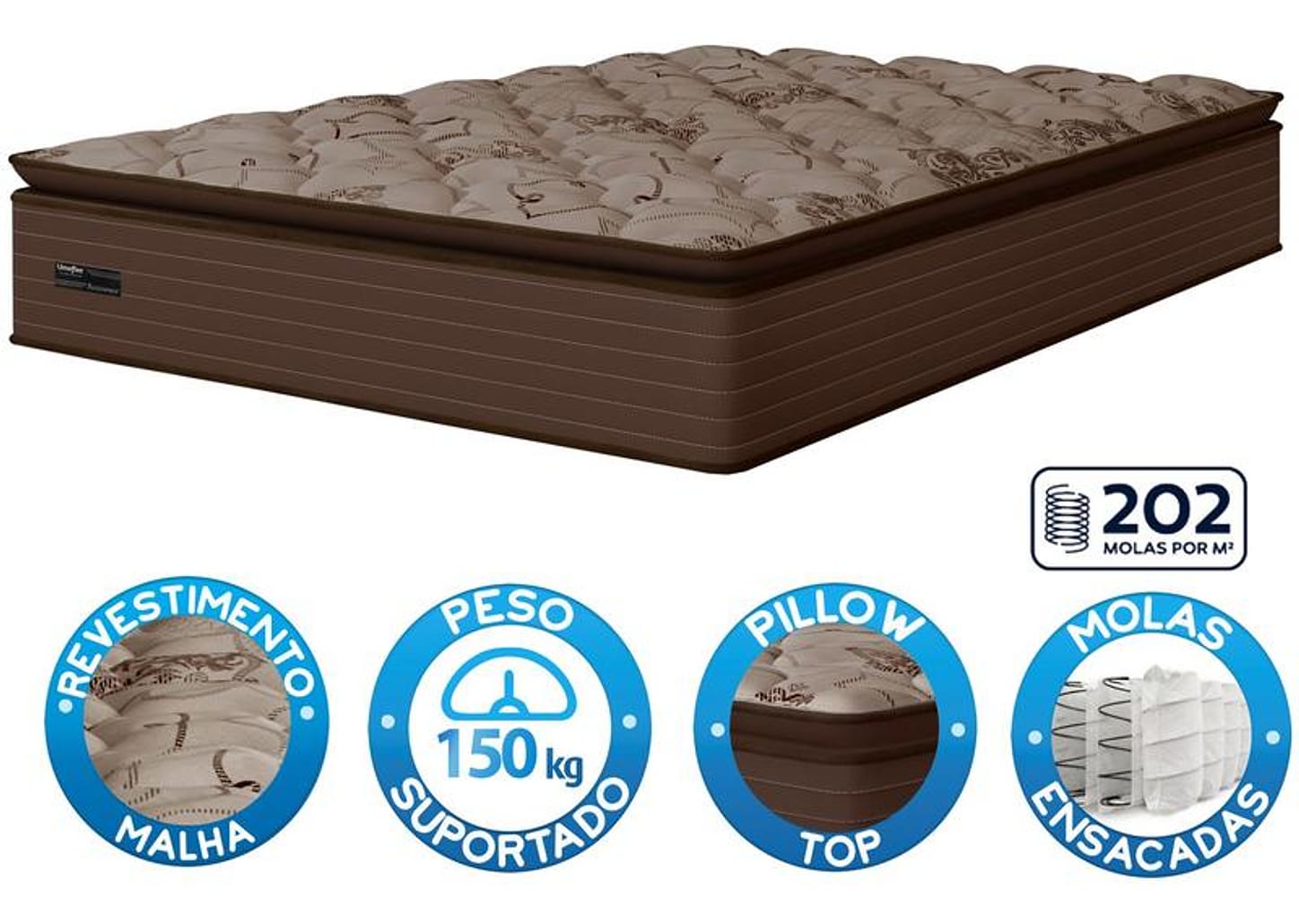 Colchão Casal Umaflex de Molas Ensacadas 29x138x188cm Resistence