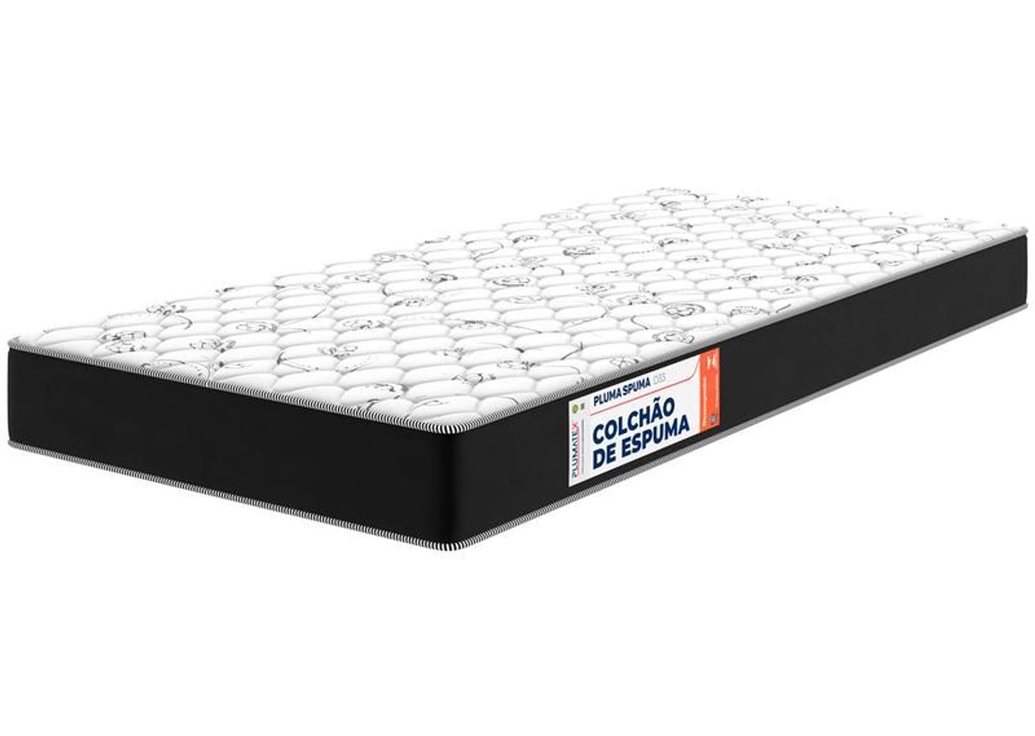 Colchão Solteiro Plumatex de Espuma D33 15x88x188cm Plumaspuma