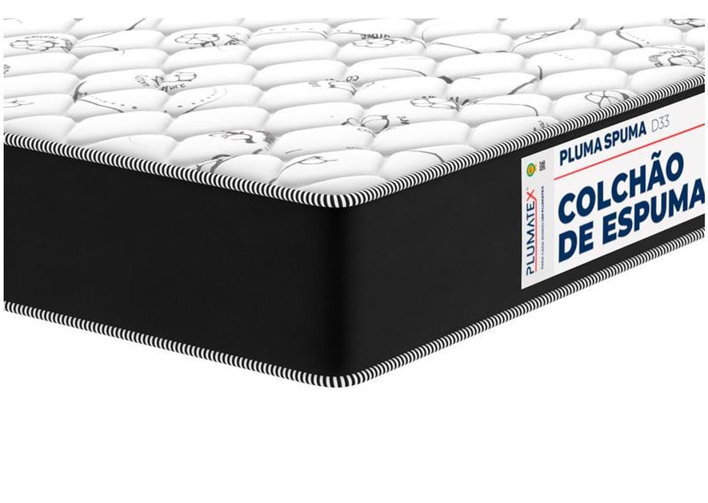 Colchão Solteiro Plumatex de Espuma D33 15x88x188cm Plumaspuma