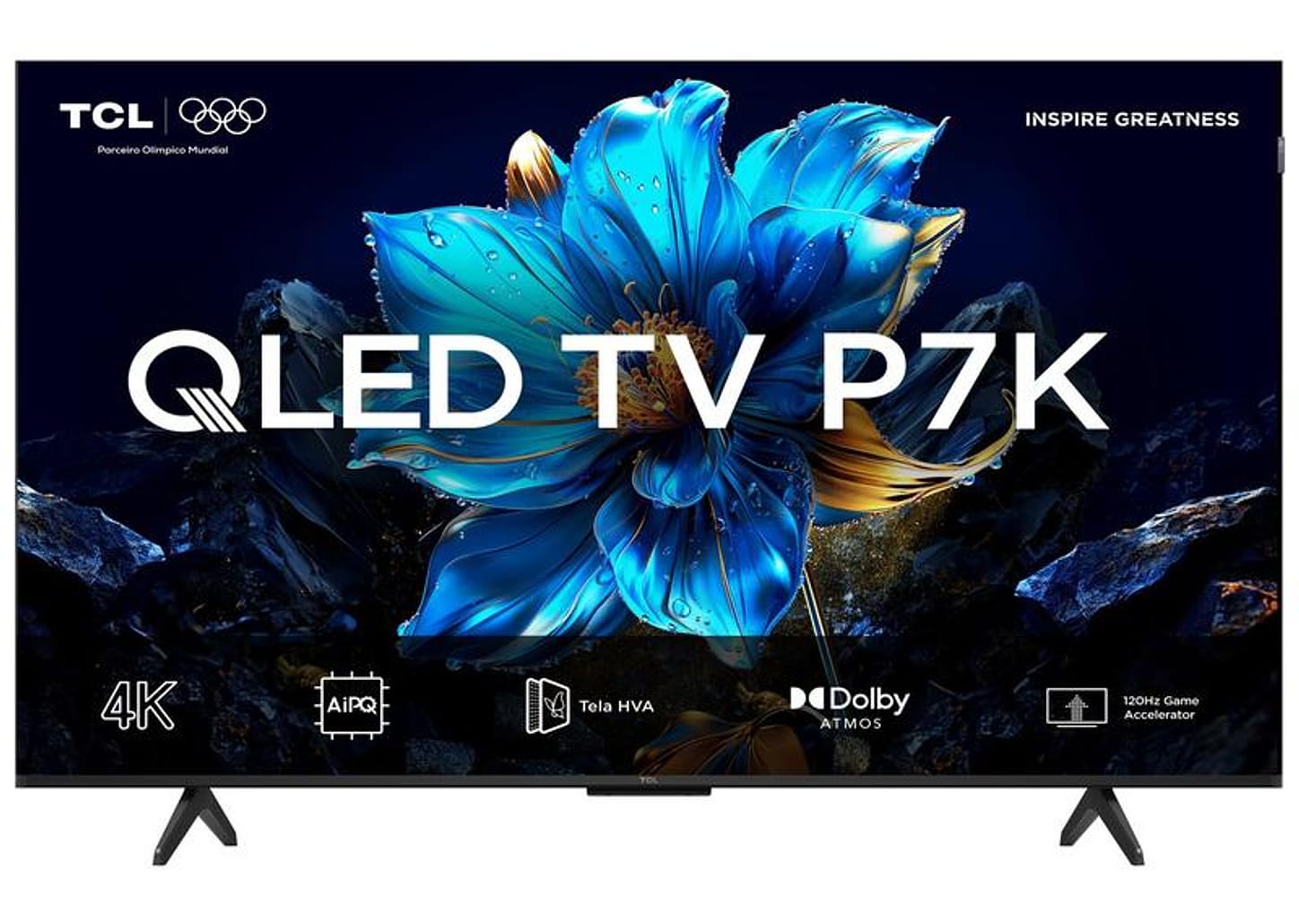 Smart TV 65" TCL 4K UHD QLED 65P7K Google TV AiPQ Google Assistente 3 HDMI 1 USB