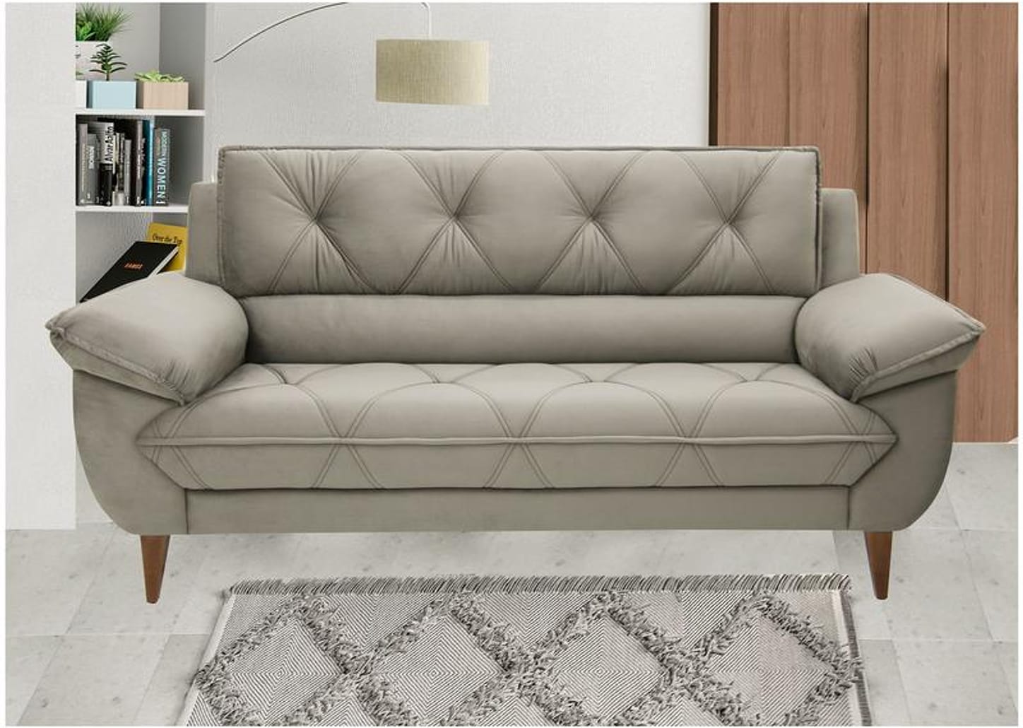 Sofá 3 Lugares Suede Malbec Linoforte