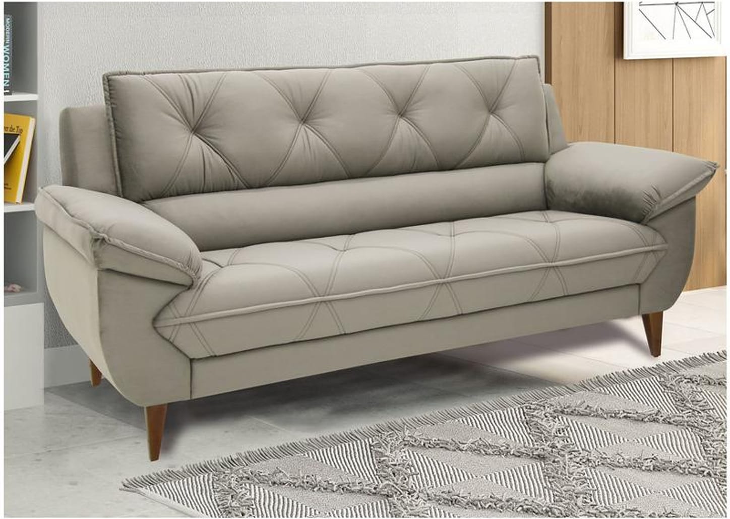 Sofá 3 Lugares Suede Malbec Linoforte